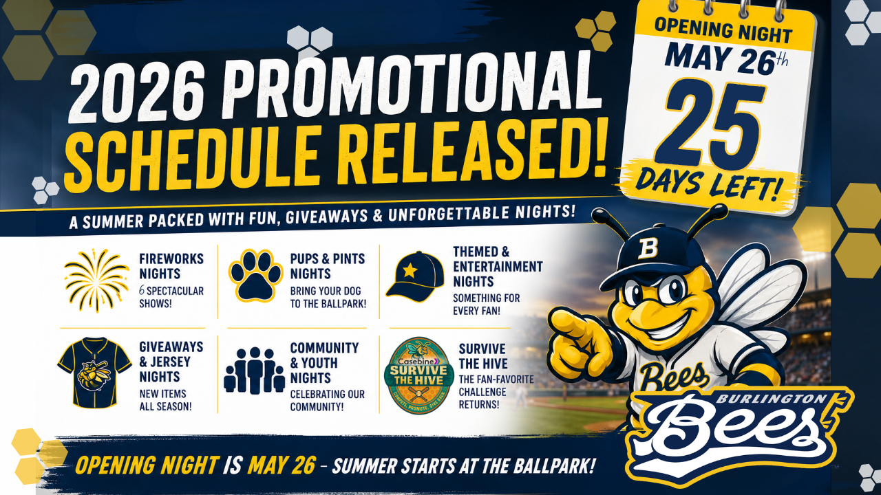 Burlington Bees Unveil 2026 Promotional Schedule